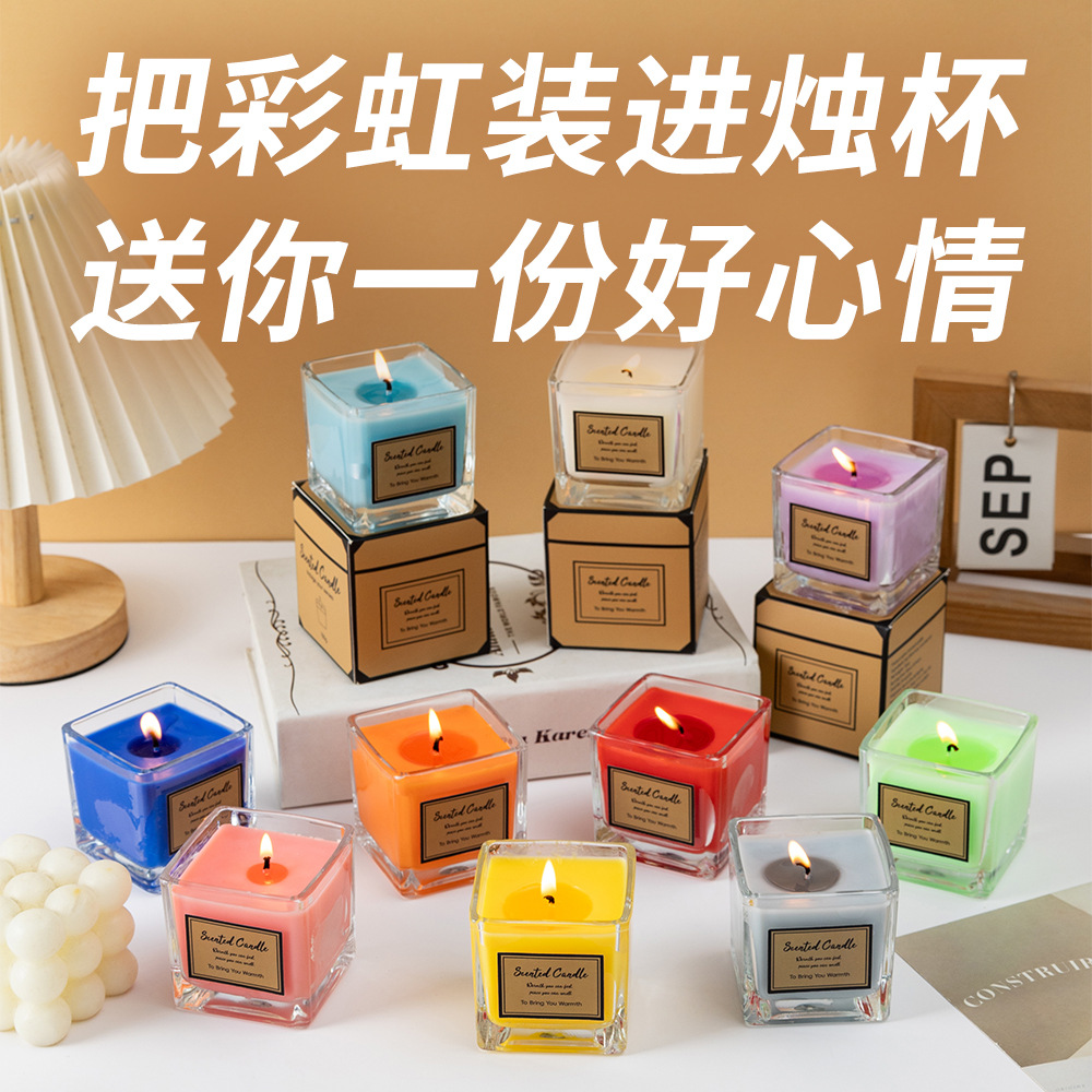 Home Fragrance Best - Bestverkochte huisdecoratie Minimalistische vierkante beker Aromakaars