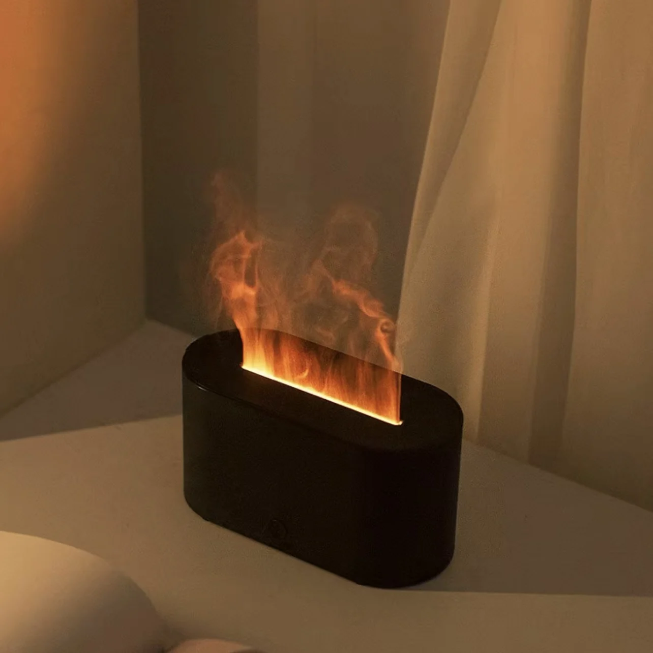 Home Fragrance Mist - Luchtbevochtiger met aroma-diffuser, essentiële oliën, mini-vlam,